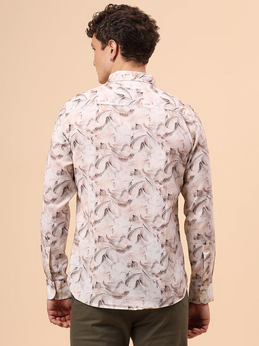 Casual Shirt for Men | Breathable & Soft with Color Fastness Regular Fit Spread Collar Neck Cotton Fabric Printed Pattern