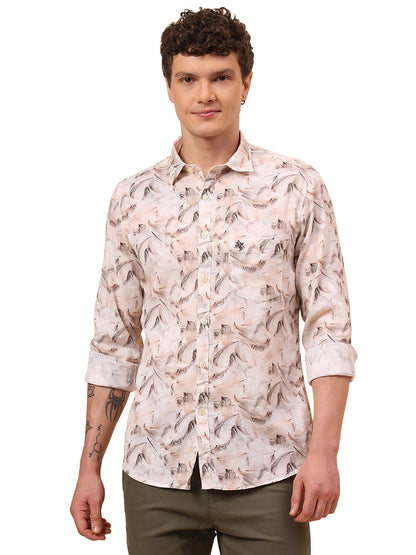 Casual Shirt for Men | Breathable & Soft with Color Fastness Regular Fit Spread Collar Neck Cotton Fabric Printed Pattern