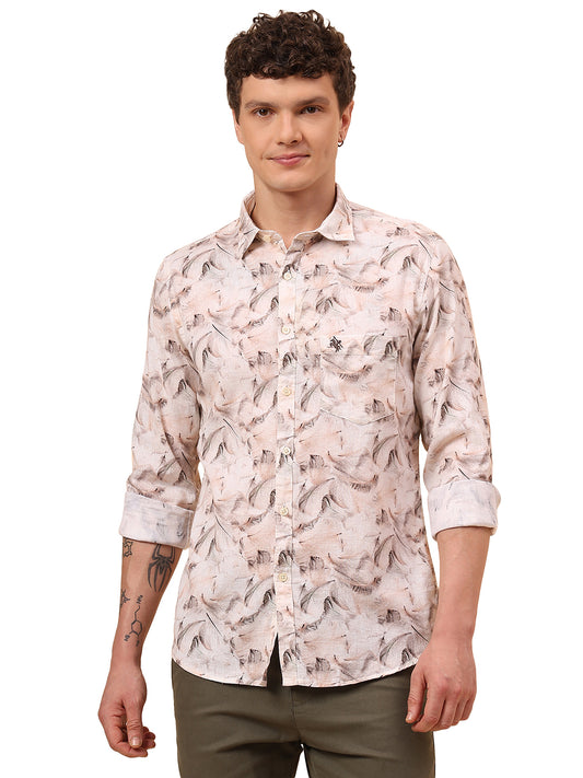 Casual Shirt for Men | Breathable & Soft with Color Fastness Regular Fit Spread Collar Neck Cotton Fabric Printed Pattern