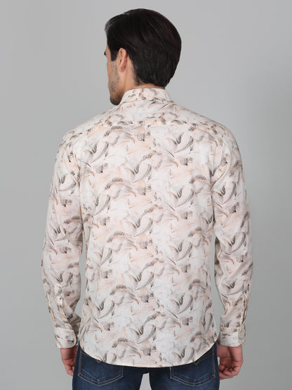 Casual Shirt for Men | Breathable & Soft with Color Fastness Regular Fit Spread Collar Neck Cotton Fabric Printed Pattern