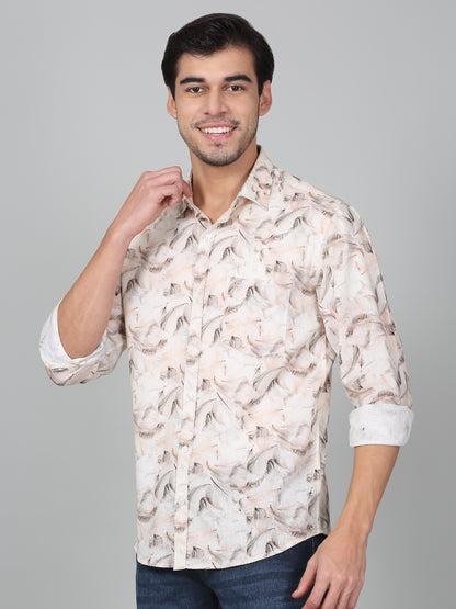 Casual Shirt for Men | Breathable & Soft with Color Fastness Regular Fit Spread Collar Neck Cotton Fabric Printed Pattern