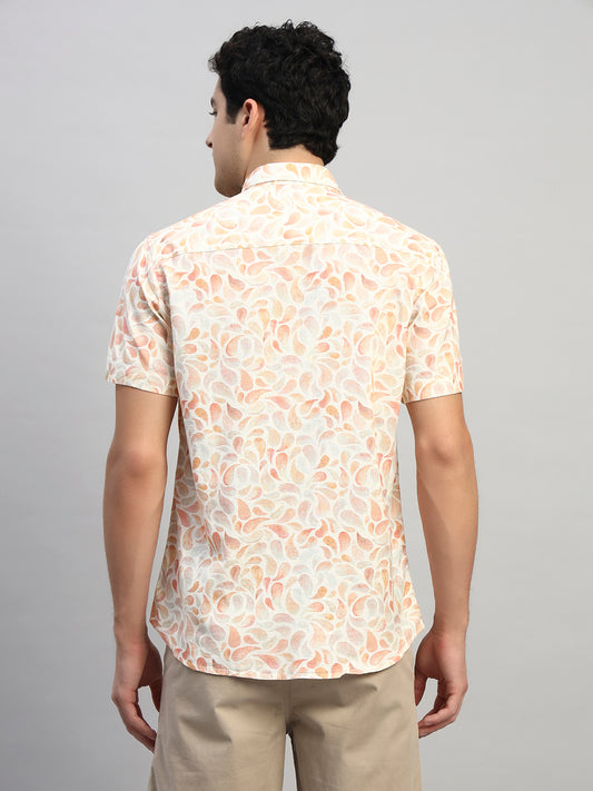 Casual Shirt for Men | Breathable & Soft with Color Fastness Regular Fit Spread Collar Neck Cotton Fabric Printed Pattern