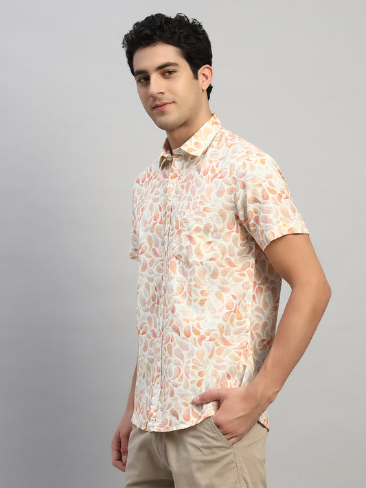 Casual Shirt for Men | Breathable & Soft with Color Fastness Regular Fit Spread Collar Neck Cotton Fabric Printed Pattern