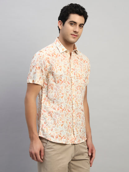 Casual Shirt for Men | Breathable & Soft with Color Fastness Regular Fit Spread Collar Neck Cotton Fabric Printed Pattern