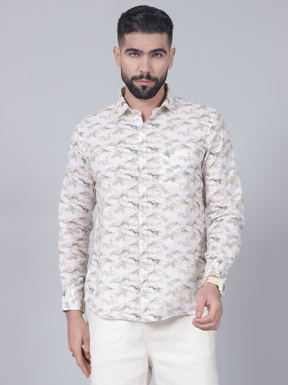 Casual Shirt for Men | Breathable & Soft with Color Fastness Regular Fit Spread Collar Neck Cotton Fabric Printed Pattern