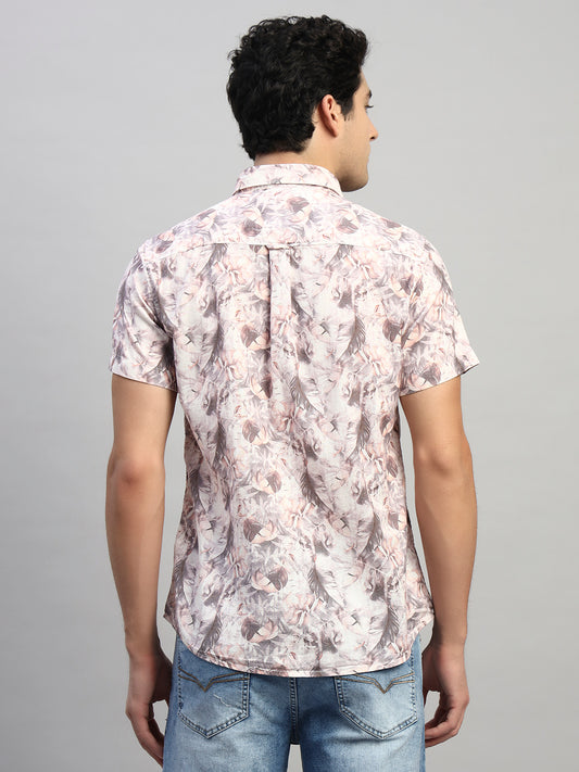 Casual Shirt for Men | Breathable & Soft with Color Fastness Regular Fit Spread Collar Neck Cotton Fabric Printed Pattern
