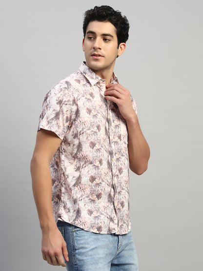 Casual Shirt for Men | Breathable & Soft with Color Fastness Regular Fit Spread Collar Neck Cotton Fabric Printed Pattern