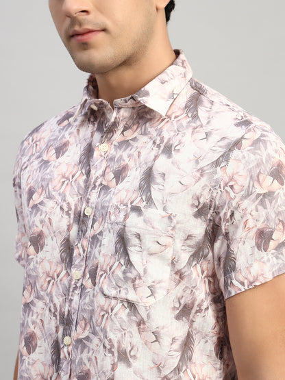 Casual Shirt for Men | Breathable & Soft with Color Fastness Regular Fit Spread Collar Neck Cotton Fabric Printed Pattern