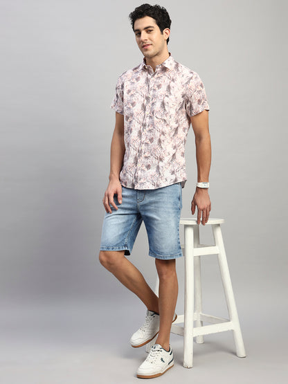 Casual Shirt for Men | Breathable & Soft with Color Fastness Regular Fit Spread Collar Neck Cotton Fabric Printed Pattern