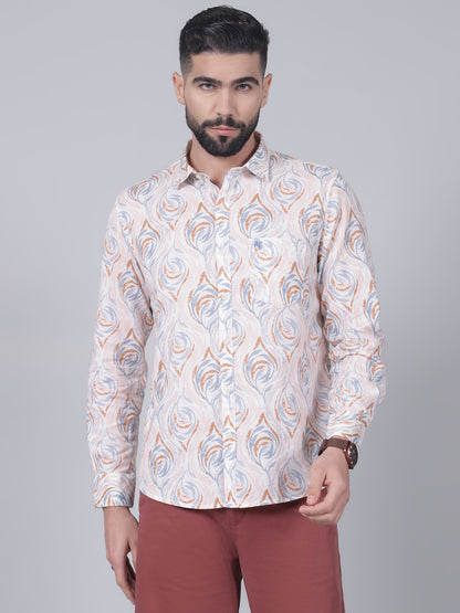 Casual Shirt for Men | Breathable & Soft with Color Fastness Regular Fit Spread Collar Neck Cotton Fabric Printed Pattern