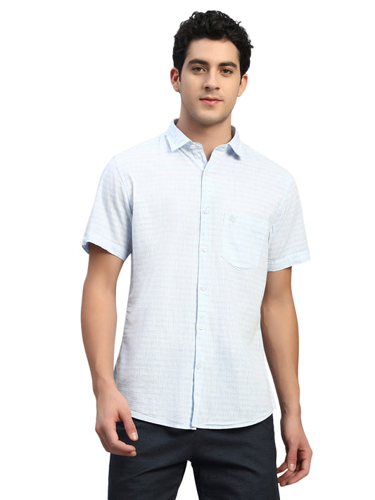 Casual Shirt for Men | Breathable & Soft with Color Fastness Regular Fit Spread Collar Neck Cotton Fabric Checkered Pattern