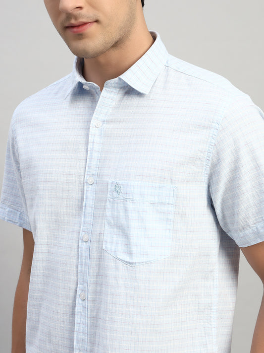 Casual Shirt for Men | Breathable & Soft with Color Fastness Regular Fit Spread Collar Neck Cotton Fabric Checkered Pattern