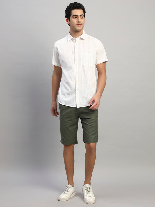 Casual Shirt for Men | Breathable & Soft with Color Fastness Regular Fit Spread Collar Neck Cotton Fabric Striped Pattern