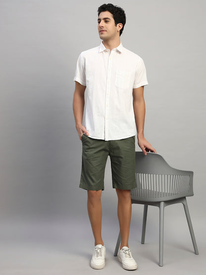 Casual Shirt for Men | Breathable & Soft with Color Fastness Regular Fit Spread Collar Neck Cotton Fabric Striped Pattern