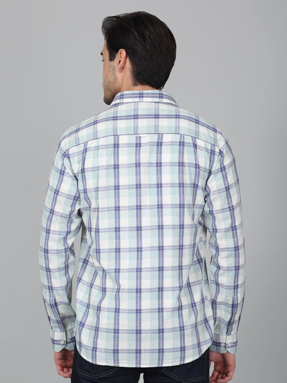 Casual Shirt for Men | Breathable & Soft with Color Fastness Regular Fit Spread Collar Neck Cotton Fabric Checkered Pattern