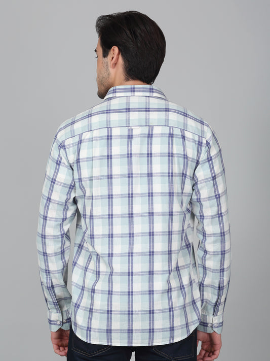 Casual Shirt for Men | Breathable & Soft with Color Fastness Regular Fit Spread Collar Neck Cotton Fabric Checkered Pattern