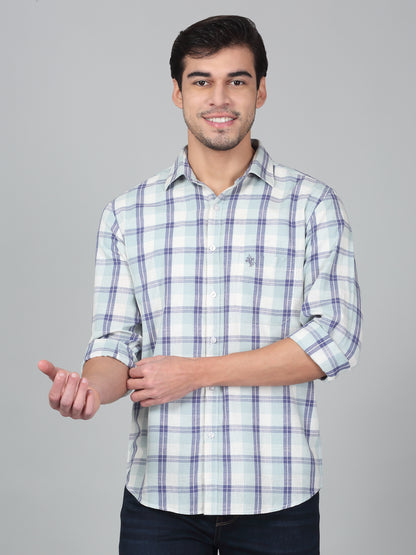 Casual Shirt for Men | Breathable & Soft with Color Fastness Regular Fit Spread Collar Neck Cotton Fabric Checkered Pattern