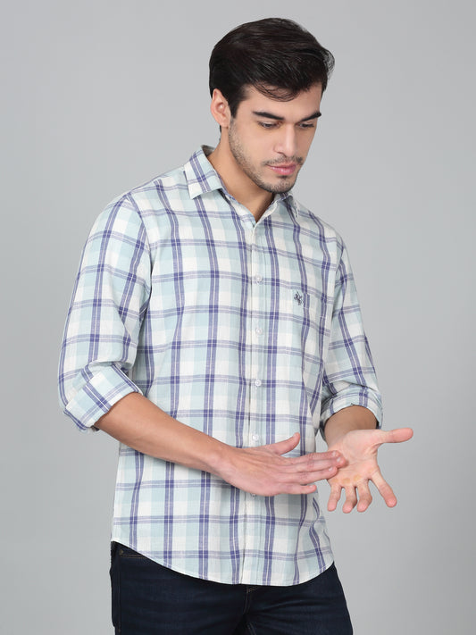 Casual Shirt for Men | Breathable & Soft with Color Fastness Regular Fit Spread Collar Neck Cotton Fabric Checkered Pattern
