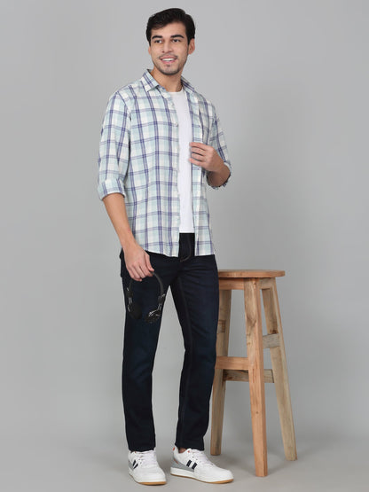 Casual Shirt for Men | Breathable & Soft with Color Fastness Regular Fit Spread Collar Neck Cotton Fabric Checkered Pattern