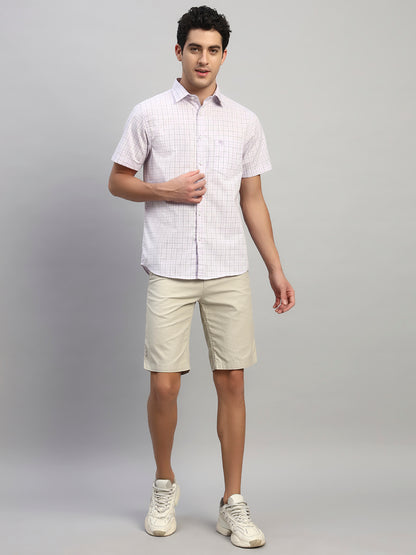 Casual Shirt for Men | Breathable & Soft with Color Fastness Regular Fit Spread Collar Neck Cotton Fabric Checkered Pattern