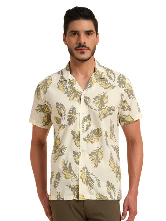 Casual Shirt for Men | Breathable & Soft with Color Fastness Regular Fit Spread Collar Neck Cotton Fabric Printed Pattern