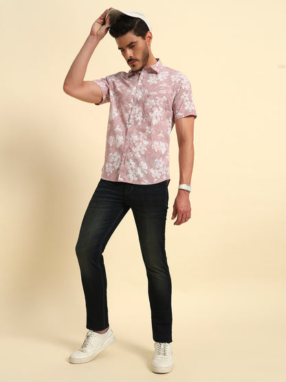 Casual Shirt for Men | Breathable & Soft with Color Fastness Regular Fit Spread Collar Neck Viscose Fabric Printed Pattern