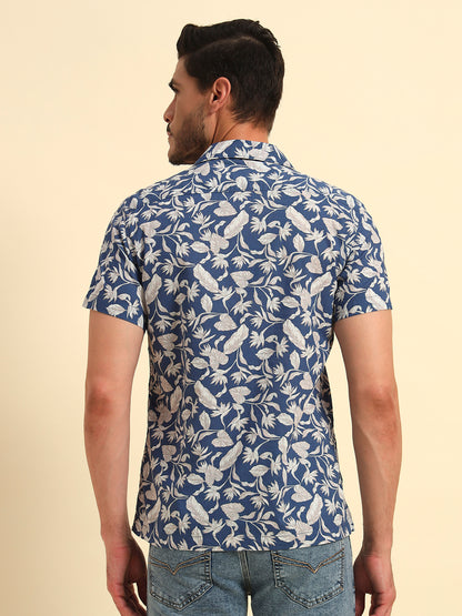 Casual Shirt for Men | Breathable & Soft with Color Fastness Regular Fit Spread Collar Neck Cotton Fabric Printed Pattern