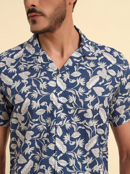 Casual Shirt for Men | Breathable & Soft with Color Fastness Regular Fit Spread Collar Neck Cotton Fabric Printed Pattern