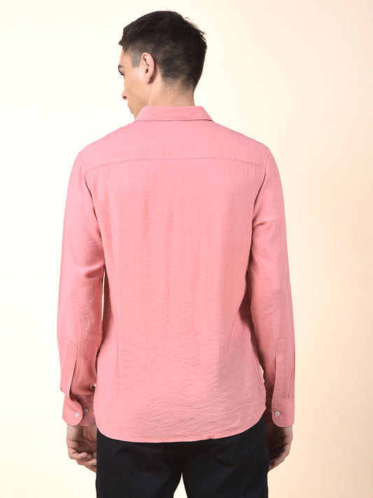 Casual Shirt for Men | Breathable & Soft with Color Fastness Slim Cotton Blend Fabric Solid Pattern