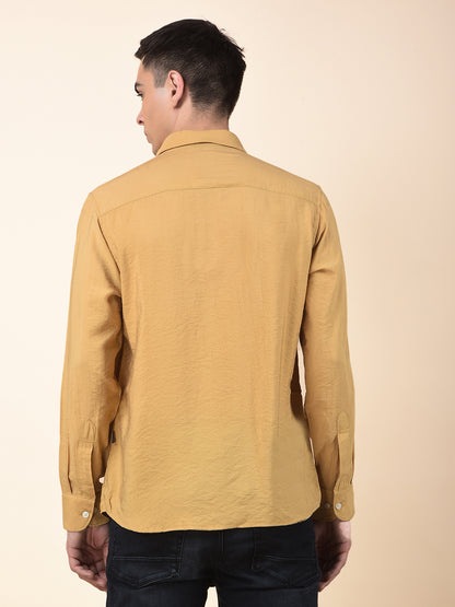 Casual Shirt for Men | Breathable & Soft with Color Fastness Slim Cotton Blend Fabric Solid Pattern