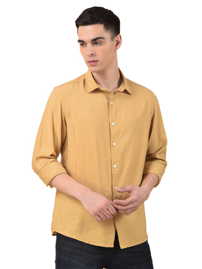 Casual Shirt for Men | Breathable & Soft with Color Fastness Slim Cotton Blend Fabric Solid Pattern