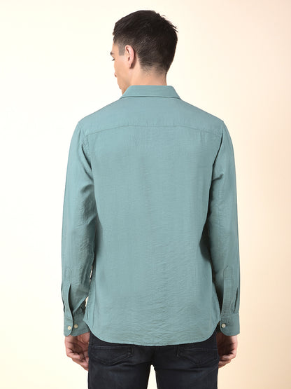 Casual Shirt for Men | Breathable & Soft with Color Fastness Slim Cotton Blend Fabric Solid Pattern