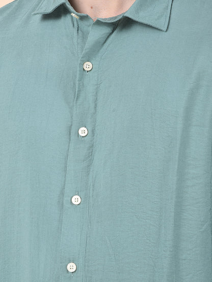 Casual Shirt for Men | Breathable & Soft with Color Fastness Slim Cotton Blend Fabric Solid Pattern