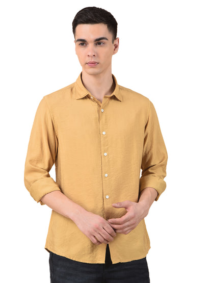 Casual Shirt for Men | Breathable & Soft with Color Fastness Slim Cotton Blend Fabric Solid Pattern