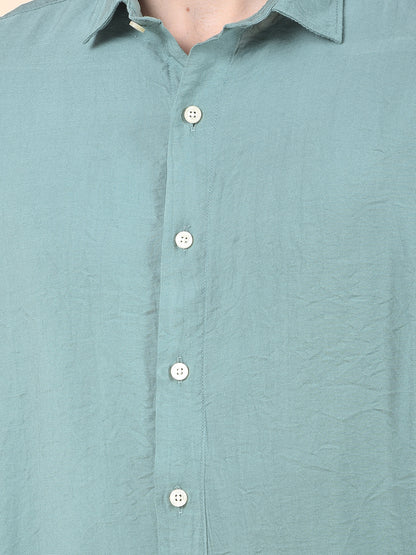 Casual Shirt for Men | Breathable & Soft with Color Fastness Slim Cotton Blend Fabric Solid Pattern