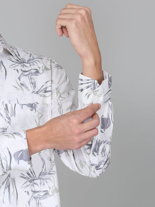 Casual Shirt for Men | Breathable & Soft with Color Fastness Regular Fit Spread Collar Neck Poly Cotton Fabric Printed Pattern