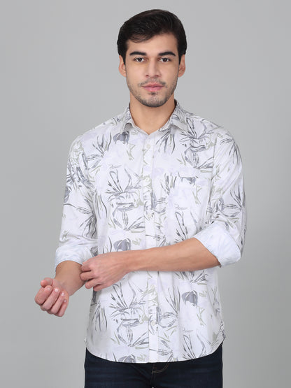 Casual Shirt for Men | Breathable & Soft with Color Fastness Regular Fit Spread Collar Neck Poly Cotton Fabric Printed Pattern