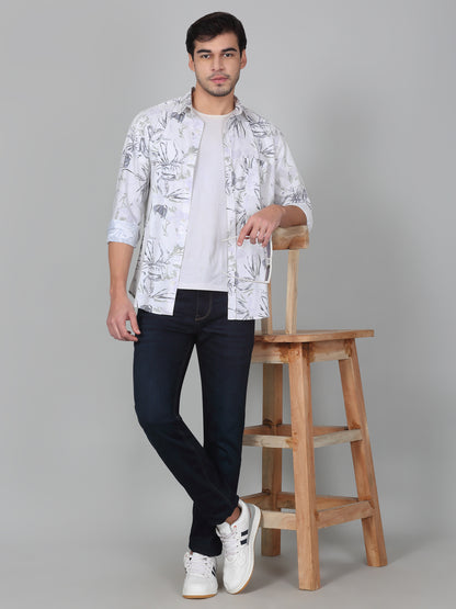 Casual Shirt for Men | Breathable & Soft with Color Fastness Regular Fit Spread Collar Neck Poly Cotton Fabric Printed Pattern