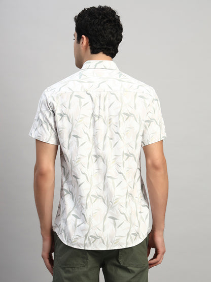 Casual Shirt for Men | Breathable & Soft with Color Fastness Regular Fit Spread Collar Neck Poly Cotton Fabric Printed Pattern