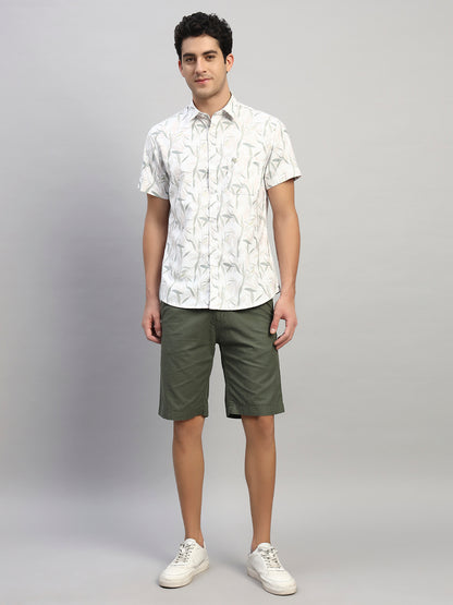 Casual Shirt for Men | Breathable & Soft with Color Fastness Regular Fit Spread Collar Neck Poly Cotton Fabric Printed Pattern