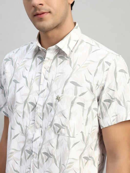 Casual Shirt for Men | Breathable & Soft with Color Fastness Regular Fit Spread Collar Neck Poly Cotton Fabric Printed Pattern