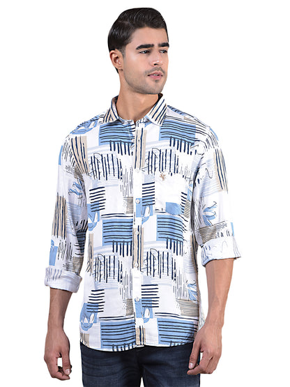 Casual Shirt for Men | Breathable & Soft with Color Fastness Regular Fit Spread Collar Neck Modal Fabric Printed Pattern