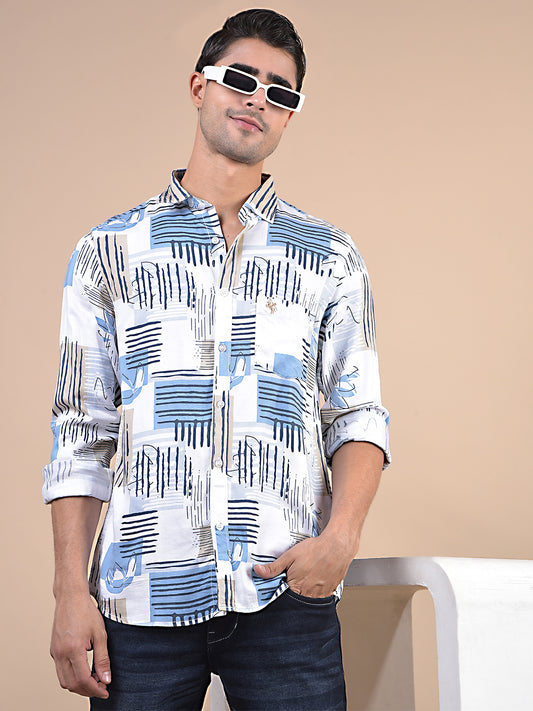 Casual Shirt for Men | Breathable & Soft with Color Fastness Regular Fit Spread Collar Neck Modal Fabric Printed Pattern