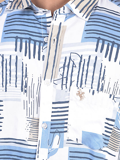 Casual Shirt for Men | Breathable & Soft with Color Fastness Regular Fit Spread Collar Neck Modal Fabric Printed Pattern