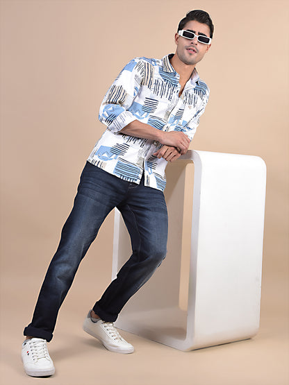 Casual Shirt for Men | Breathable & Soft with Color Fastness Regular Fit Spread Collar Neck Modal Fabric Printed Pattern