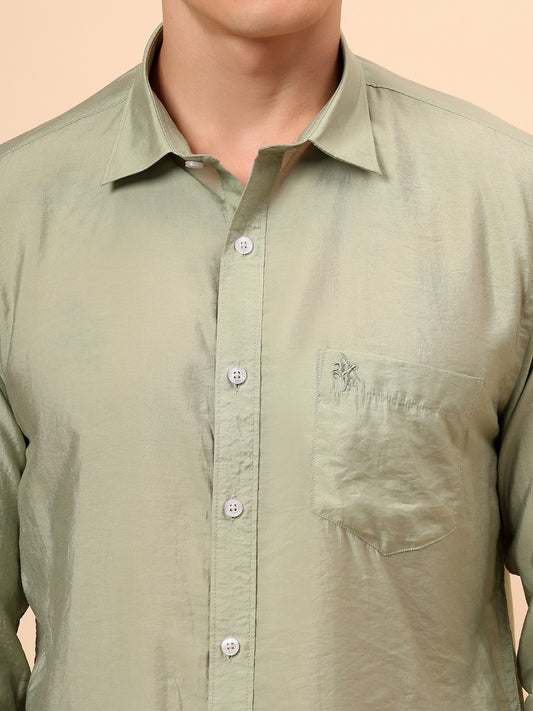 Casual Shirt for Men | Breathable & Soft with Color Fastness Regular Fit Spread Collar Neck Viscose Fabric Solid Pattern