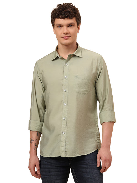 Casual Shirt for Men | Breathable & Soft with Color Fastness Regular Fit Spread Collar Neck Viscose Fabric Solid Pattern