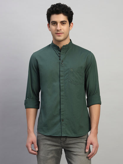 Casual Shirt for Men | Breathable & Soft with Color Fastness Regular Fit Spread Collar Neck Cotton Fabric Solid Pattern