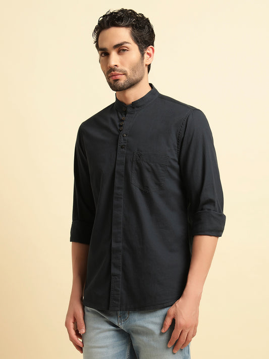 Casual Shirt for Men | Breathable & Soft with Color Fastness Regular Fit Spread Collar Neck Cotton Fabric Solid Pattern