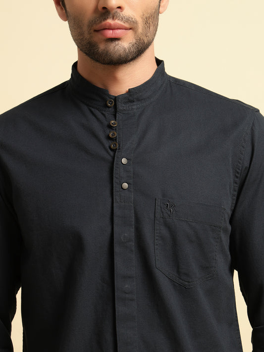 Casual Shirt for Men | Breathable & Soft with Color Fastness Regular Fit Spread Collar Neck Cotton Fabric Solid Pattern
